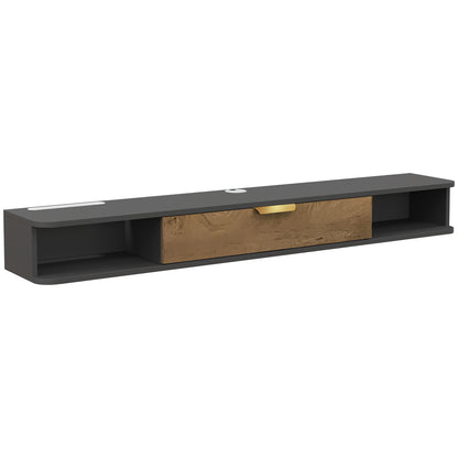 140 cm Floating TV Stand with Storage - Charcoal Grey