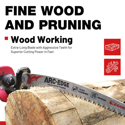 12 Inch Reciprocating Saw Blades, Japanese Teeth Wood Pruning Saw Blades 3Pcs 6TPI Arc Edge for Tree Trimming, Wood Cutting