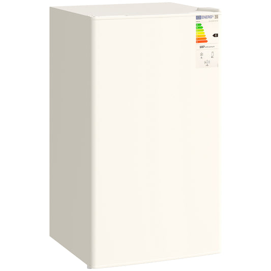 91 Litre Freestanding Under Counter Fridge Freezer, Small Fridge with Chiller Box, Adjustable Thermostat, 47.5cm Wide, Beige