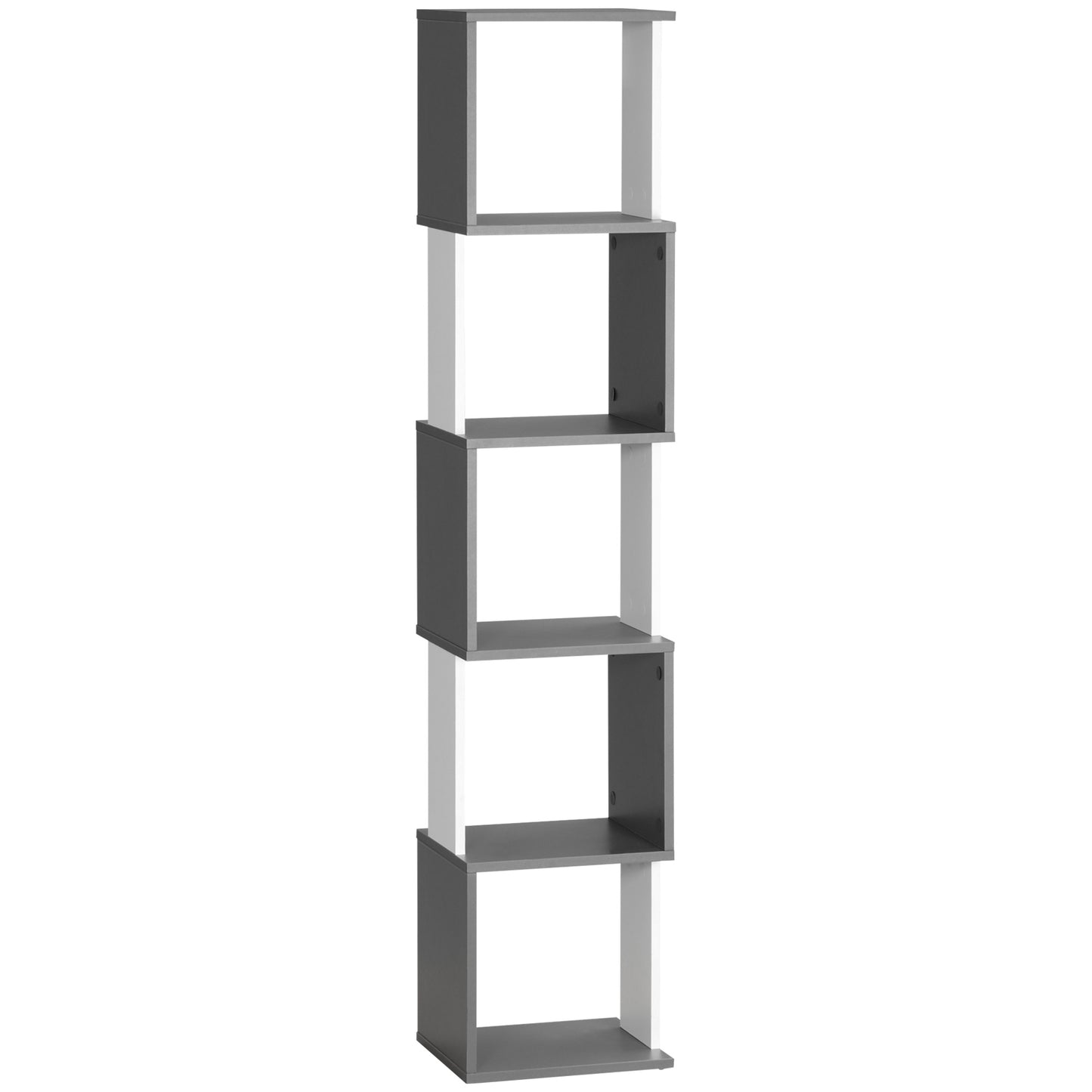 Modern 5-Tier Bookshelf, Freestanding Bookcase Storage Shelving for Living Room Home Office Study, Dark Grey