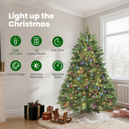 180cm Carolina Pine Christmas Tree with Colourful DIY Synchronized LED Lights and Remote