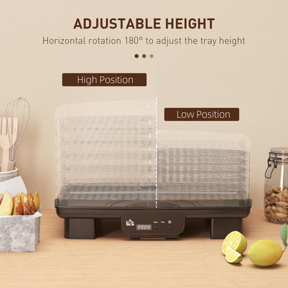 6 Tray Food Dehydrator, 550W Food Dryer Machine with Adjustable Temperature, 48H Timer, for Drying Fruit, Meat, Vegetable, Jerky and Pet Treat, Black