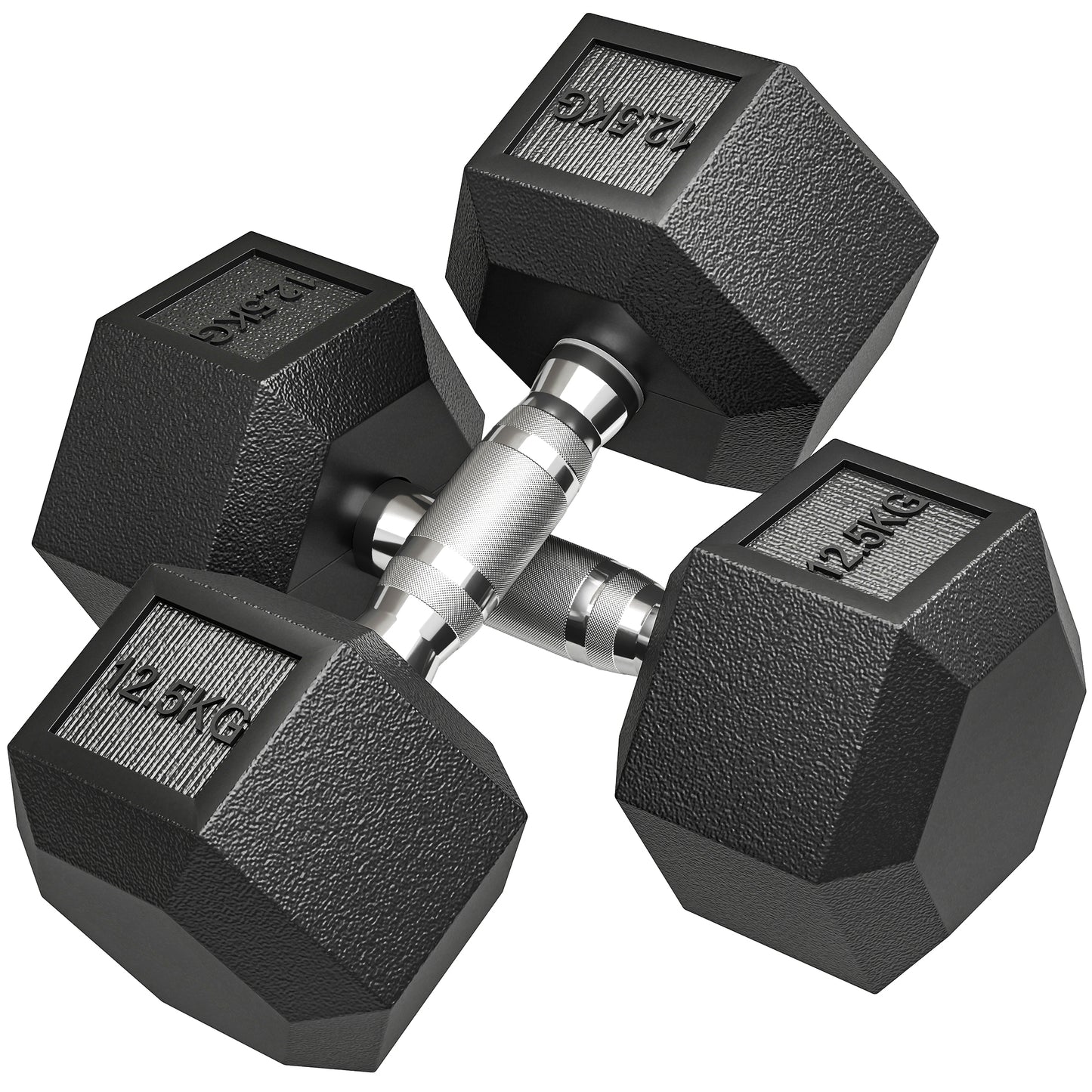 25KG Rubber Hex Dumbbell Portable Hand Weights Dumbbell Home Gym