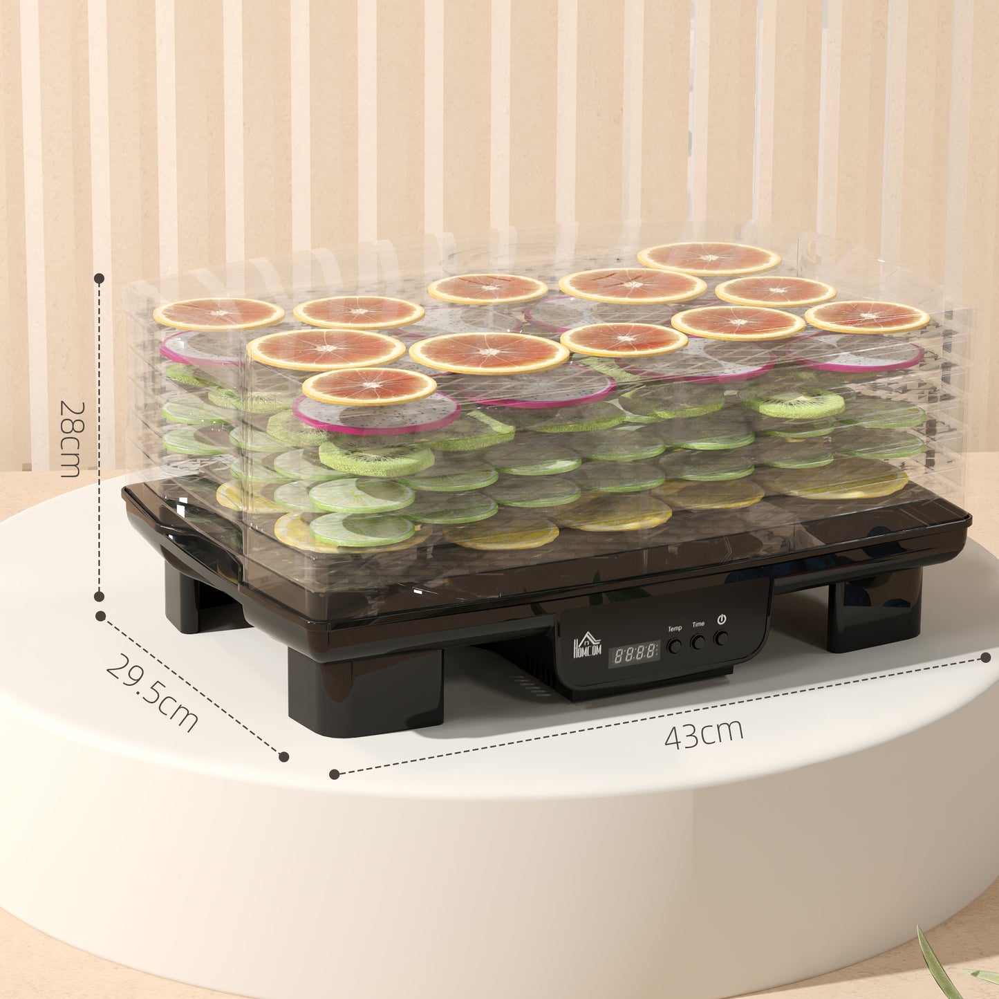 6 Tray Food Dehydrator, 550W Food Dryer Machine with Adjustable Temperature, 48H Timer, for Drying Fruit, Meat, Vegetable, Jerky and Pet Treat, Black