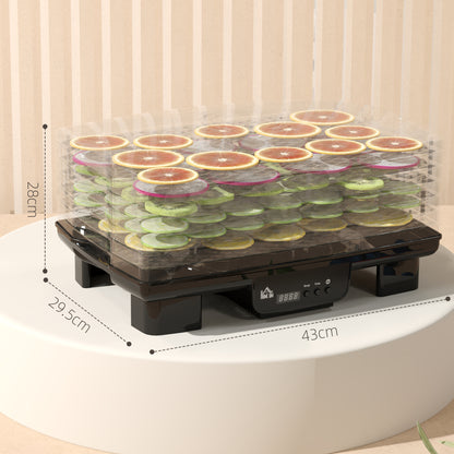 6 Tray Food Dehydrator, 550W Food Dryer Machine with Adjustable Temperature, 48H Timer, for Drying Fruit, Meat, Vegetable, Jerky and Pet Treat, Black