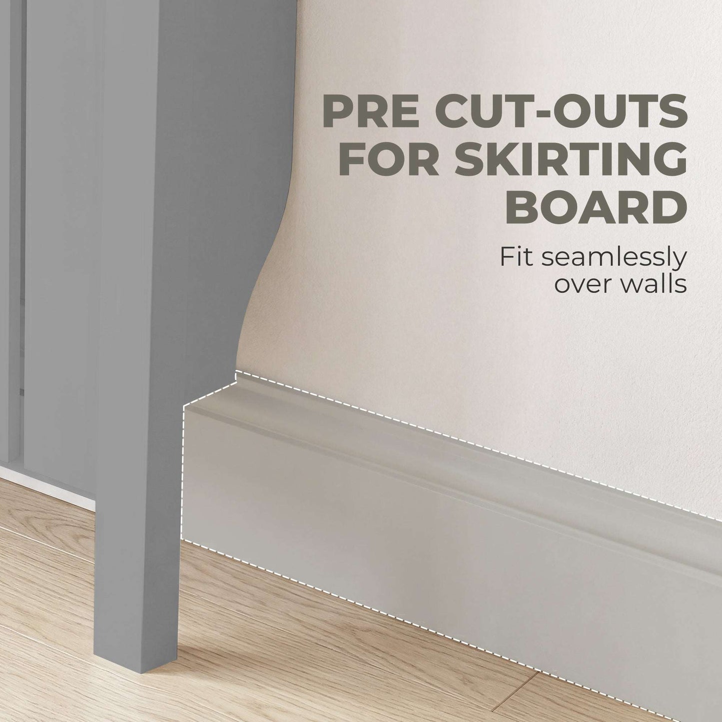 MDF & Particle Board Radiator Cover with 1 Drawer | Vertical Slats | Flat Top Display Surface | Wall Mountable | Pre-Cut Outs | 14kg Capacity | 88.5x19x93cm | Grey