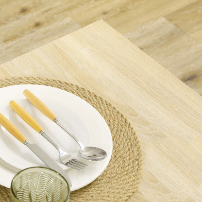 Dining Table for 4-6 | Oak Wood Effect | Triangular Legs | Water Resistant | 120x69x75cm