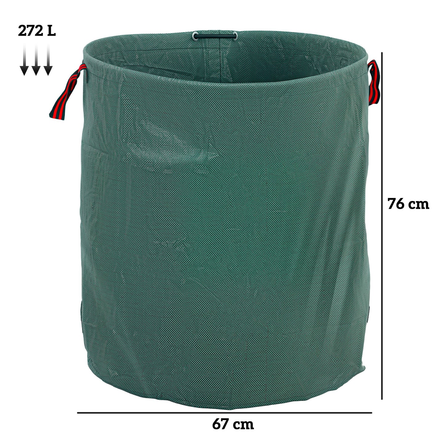 Garden Waste Bags, 272L x 3 Heavy Duty Garden Bags, Foldable and Reusable Garden Sacks with Handles for Collecting Garden Waste