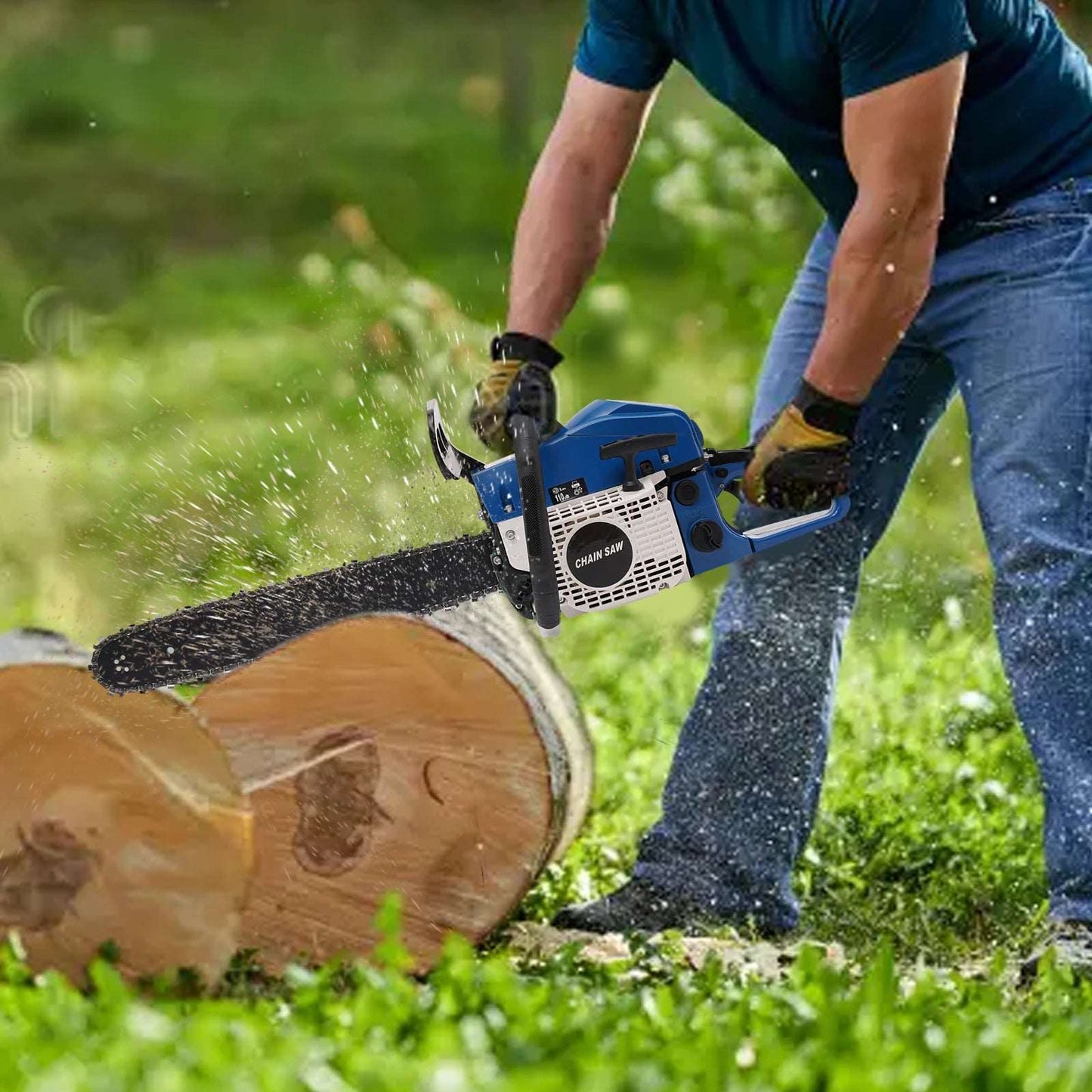 20 Inch 2-Stroke Petrol Gas Chainsaw Professional Power Chain Saw For Forest Cutting Wood Trees Log For Garden Farm Use 52cc