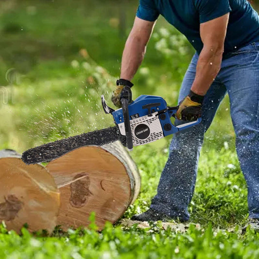 20 Inch 2-Stroke Petrol Gas Chainsaw Professional Power Chain Saw For Forest Cutting Wood Trees Log For Garden Farm Use 52cc