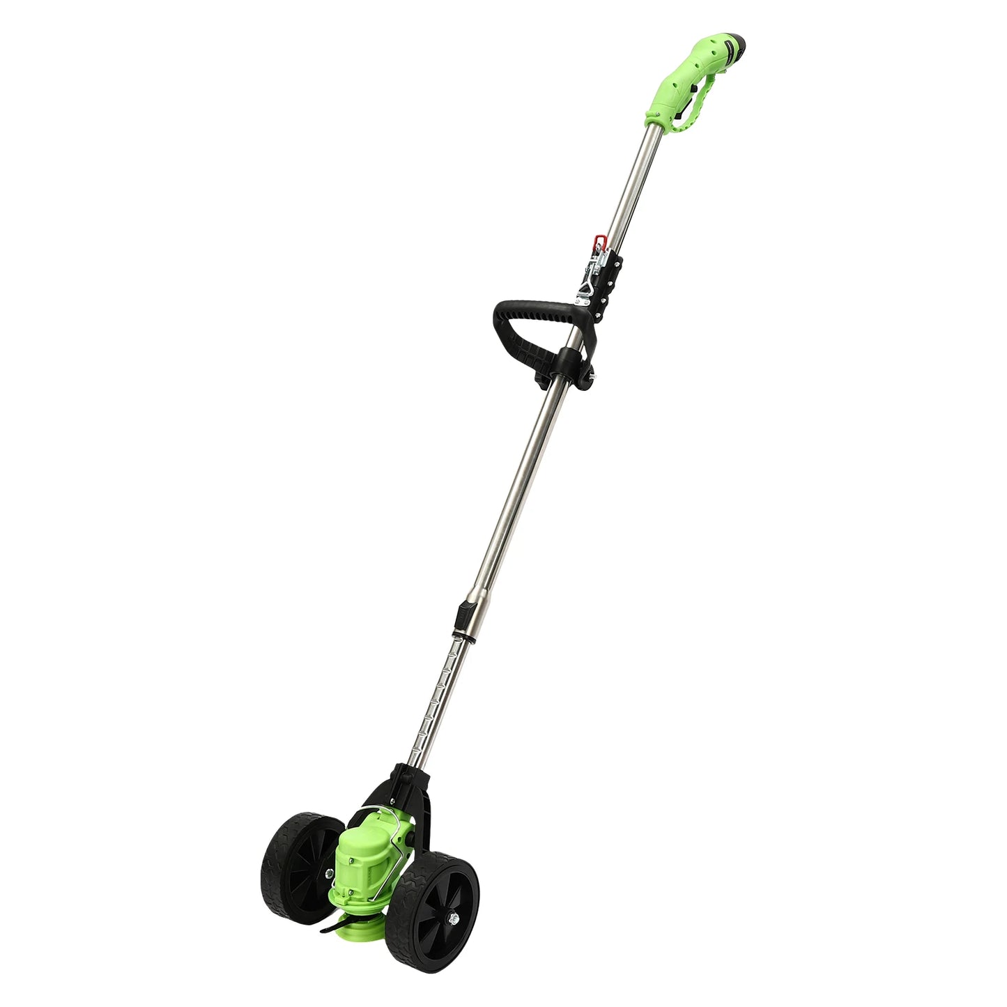 200W Electric Lawn Weed Mower Cordless Grass Trimmer Cutter Height Adjustable Mini-Mower + 8 Blades Red / Green