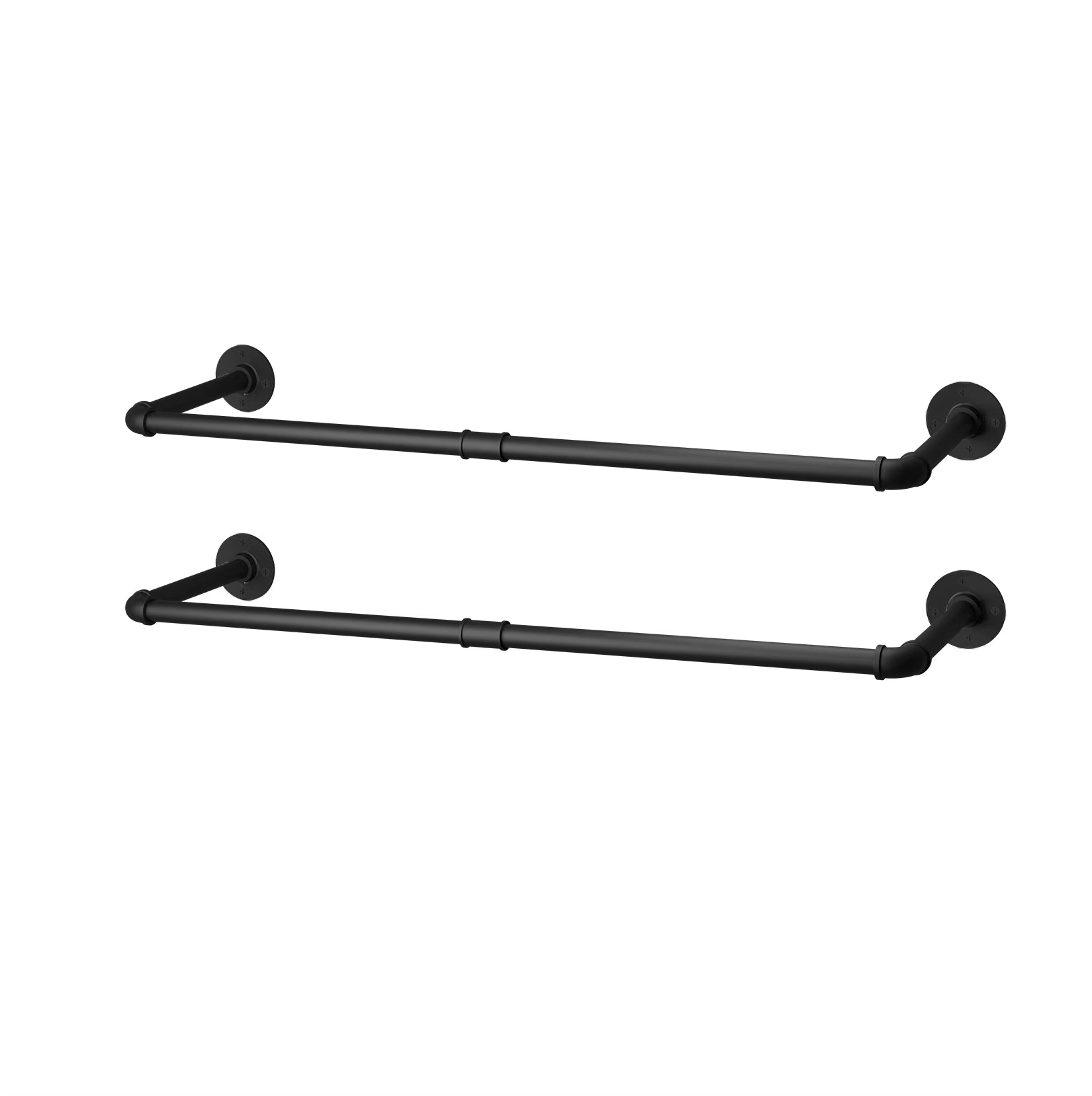 Wall Mounted Clothes Hanging Rack Rail Industrial Pipe Clothes Hanger Space-Saving Hanging Rod