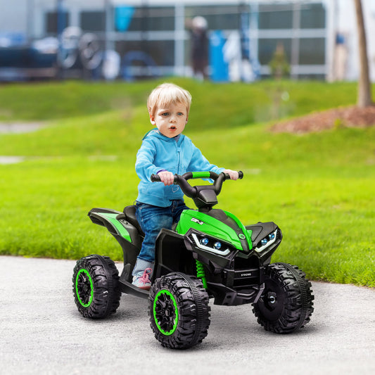 Kids 12V Ride-On Quad Bike w/ Music, Horn, for Ages 3-5 Years - Green