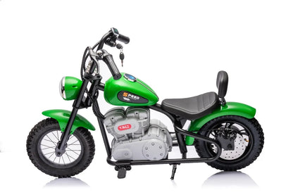 S-P-E-E-D 36V Electric Chopper Motorcycle Ride-On | 350W Twist-Grip Throttle, LED & Horn