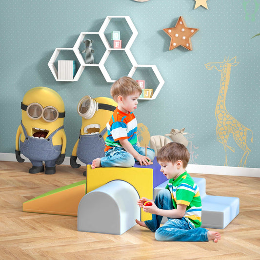 4-piece Soft Foam Blocks Play Set for Toddlers 1-3 Years, Blue