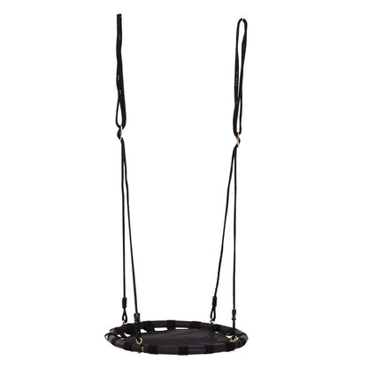 60Cm Kids Hanging Tree Swing Nest Seat Metal Frame Backyard Playground Black