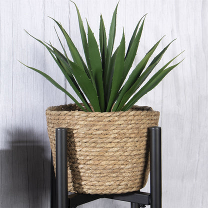 Maison & White Black Metal Adjustable Plant Stand | Fits Pots 24–37cm Wide | 50kg Load | Closed 38x28x28cm | Extended 38x41.5x41.5cm | Corner Window Hallway Display | 2-Year Warranty