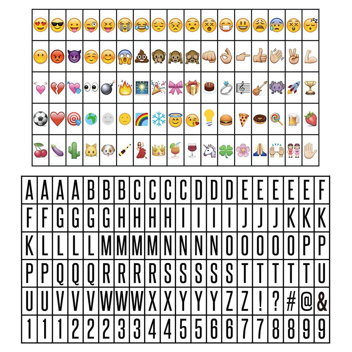 Pukkr A4 Cinematic Lightbox | 205 Letters, Symbols & Emojis | 3-Row Personalised Message Sign | USB or AA Battery Powered