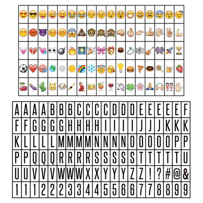 Pukkr A4 Cinematic Lightbox | 205 Letters, Symbols & Emojis | 3-Row Personalised Message Sign | USB or AA Battery Powered