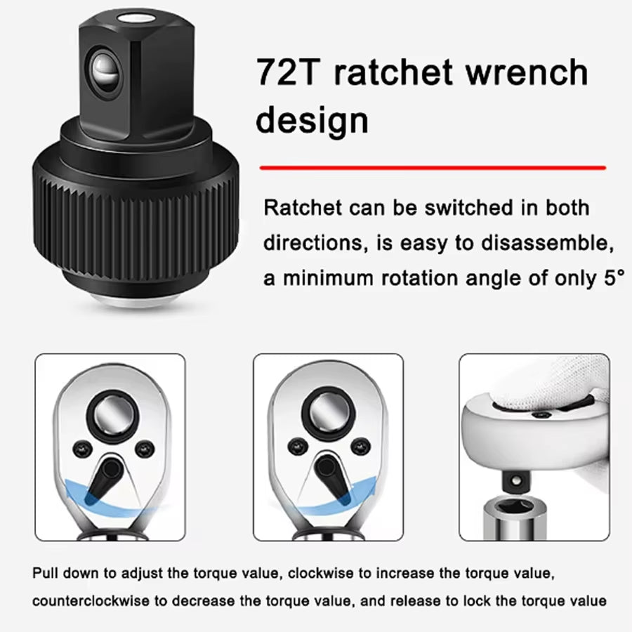 Quick-Release Torque Wrench Repairing Tool High Precise Torque Preset Wrenches 2-24N.M Torque Adjustable 1/4Inch Ratchet Wrench