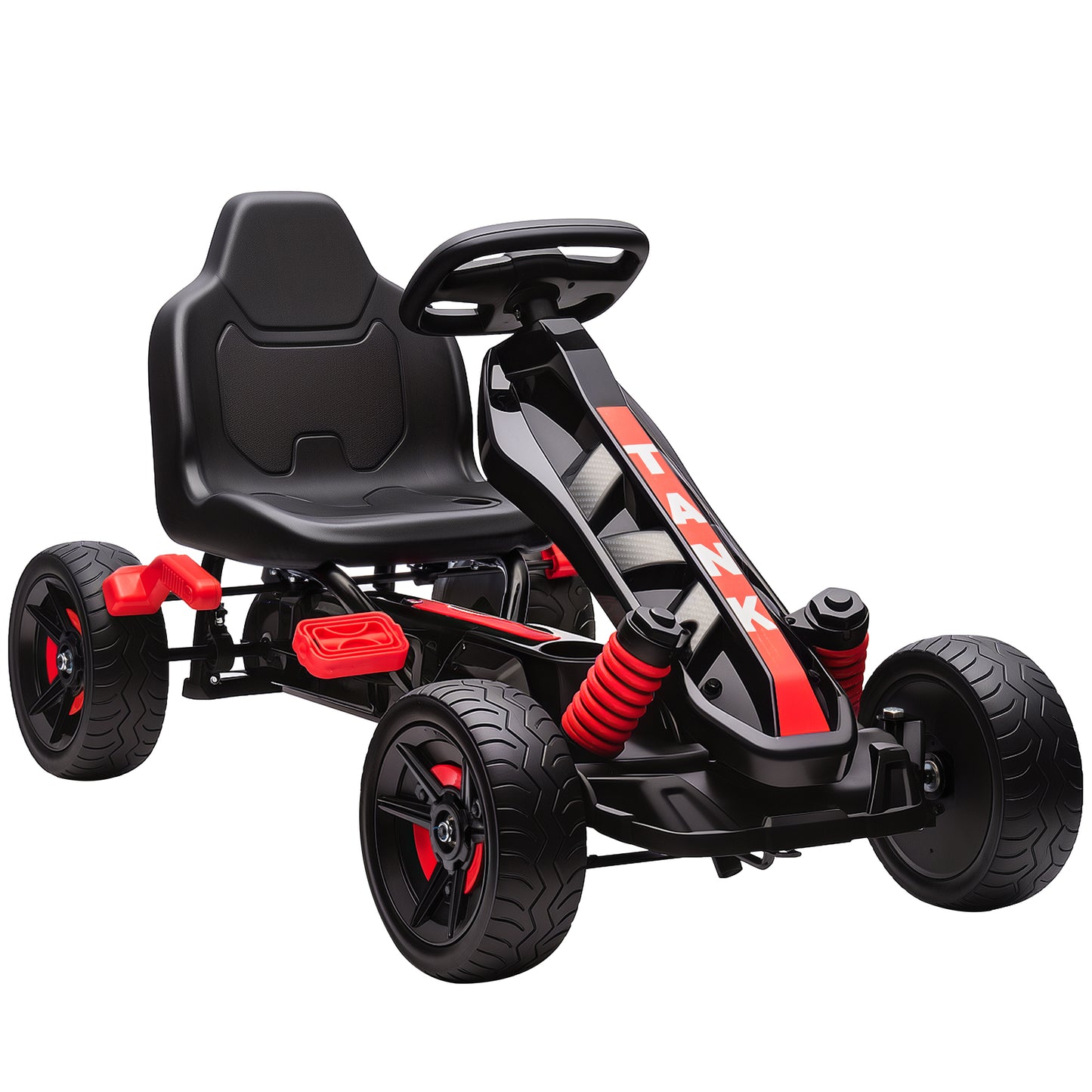 AIYAPLAY Pedal Go kart for Kids Ages 3-6 Years, with Automatic Clutch, Brake, EVA Anti-Slip Wheels, Green / Red / Pink / Blue