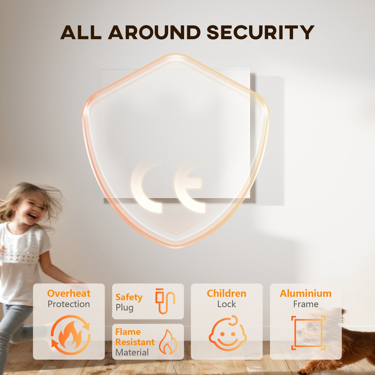 Wifi Smart Electric Heater, Far Infrared, Wall Mounted - 520W