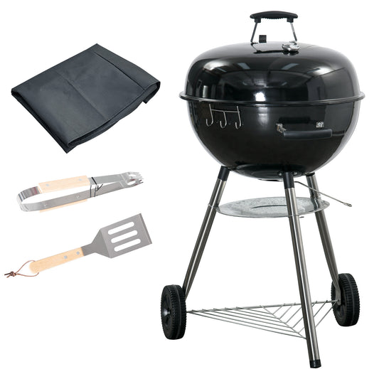 Outsunny Portable Kettle BBQ Charcoal Grill - Black