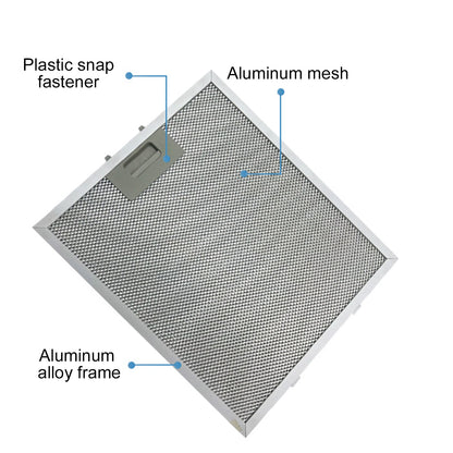 2Pcs 5-Layer Cooker Hood Filter for Many Leading Range Hoods (230*260*9Mm)