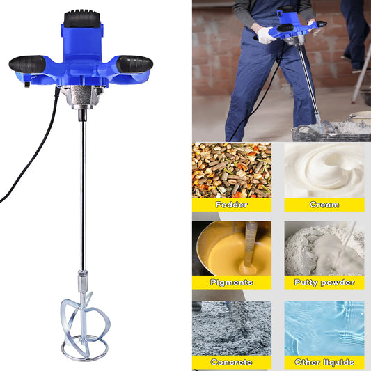2600W 240V Concrete Plaster Mortar Paint Mixer Tool Machine Paddle Mixer, 1700 U/min Electric Power Plaster Mixer, 6 Speed Adjustable