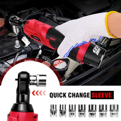200Nm Cordless Angle Ratchet Wrench 7 Piece Socket Set 90° With 2 X 1500Mah Lithium-Ion Batteries
