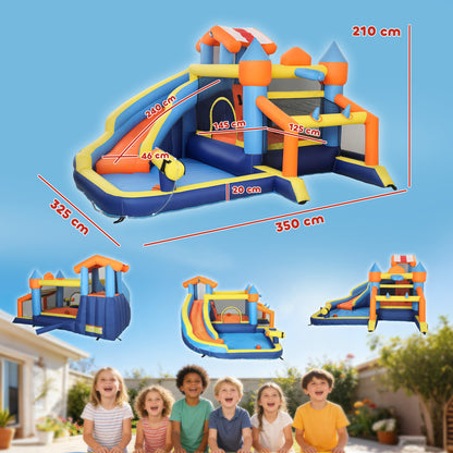 AIYAPLAY Bouncy Castle for Kids, Inflatable Bounce House with Slide, Pool (Ball Pit), Climbing Wall and Blower for Outdoor