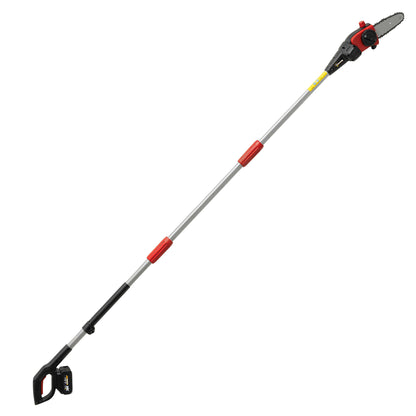 Outsunny 18V 8" Cordless Long Handled Pole Electric Chainsaw, 1.94m/2.56m with 2 x 4.0Ah Batteries, Charger, Auto Lubrication