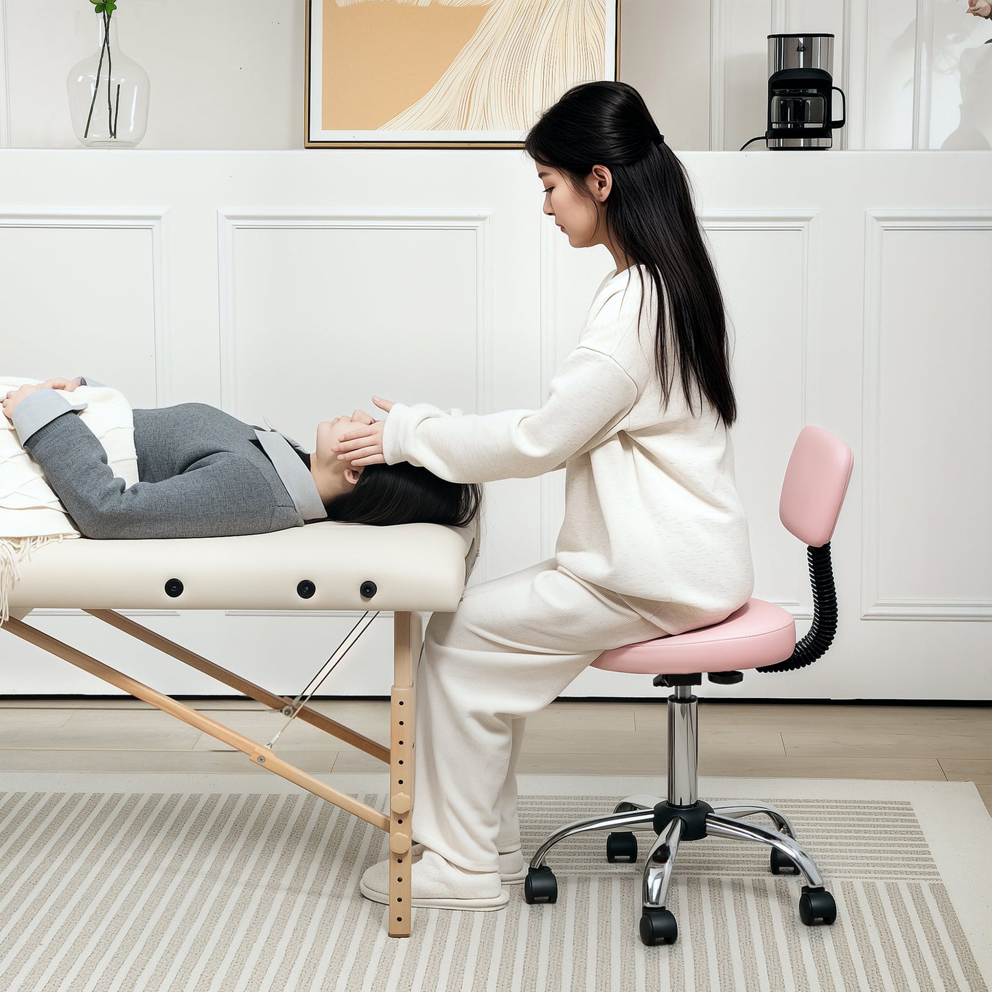 360° Swivel Seat Salon Stool - Pink