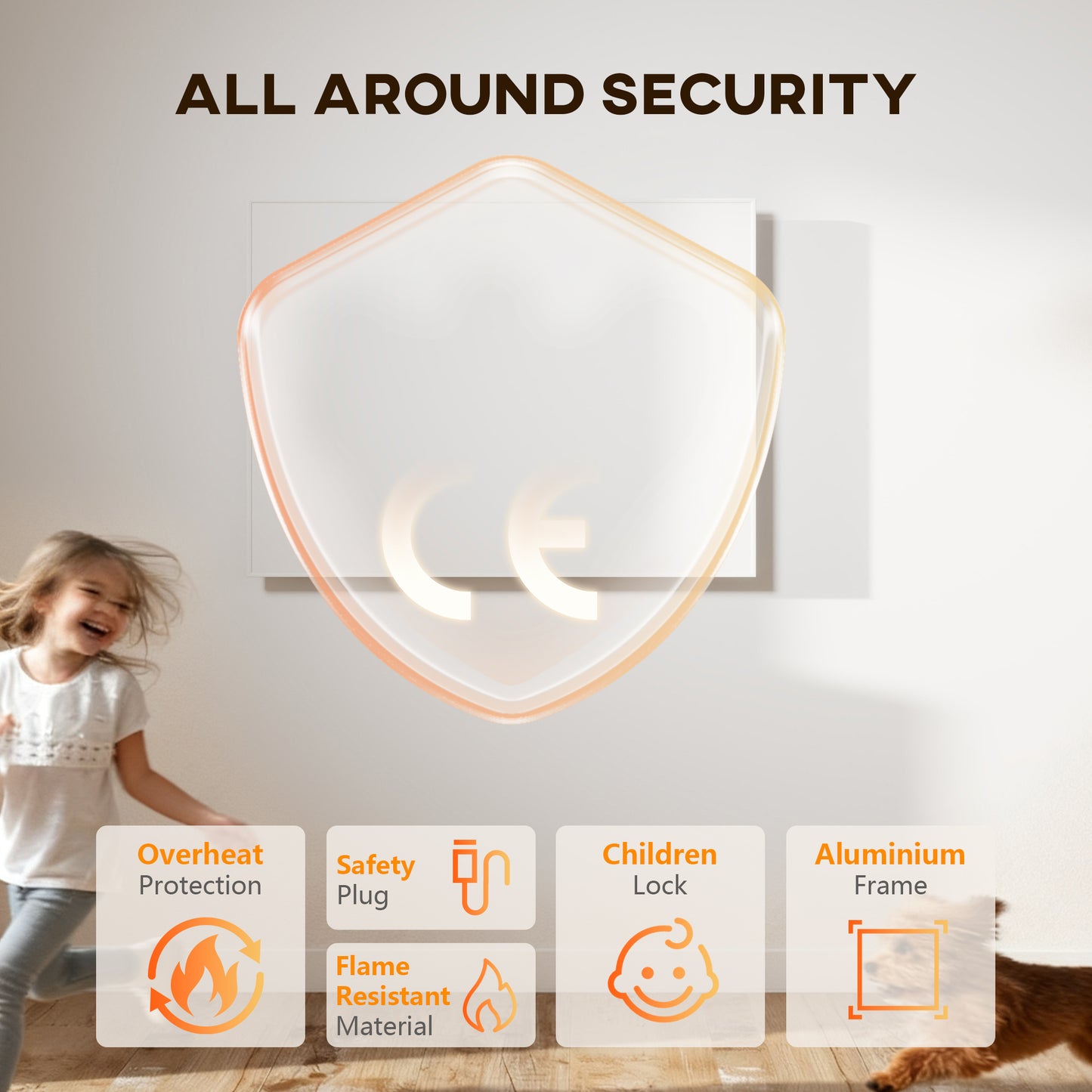 Wifi Smart Electric Heater, Far Infrared, Wall Mounted - 170W