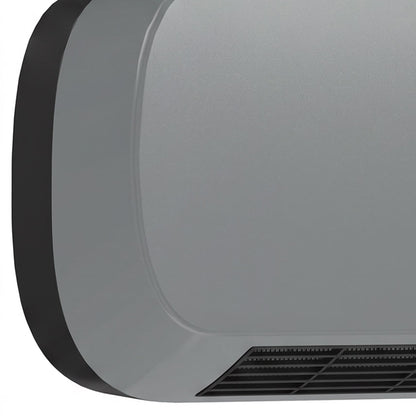 Grey Wall-Mounted Ceramic Heater | 1000W/2000W & Fan Mode | 10–49°C Thermostat | Weekly Timer, LED Display & Remote Control