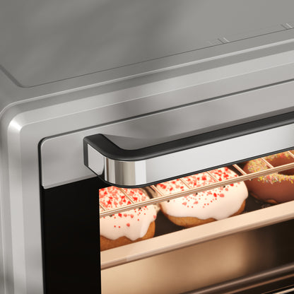21L Mini Countertop Oven, 100°C-230°C Adjustable Temp - Silver Tone