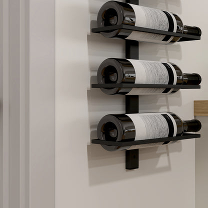 10-Tier Wall Mount Wine Rack, Steel Wall Wine Rack for 10 Wine Bottles, Wall Wine Display Rack for Kitchen, Dining Room, Home Bar, Black