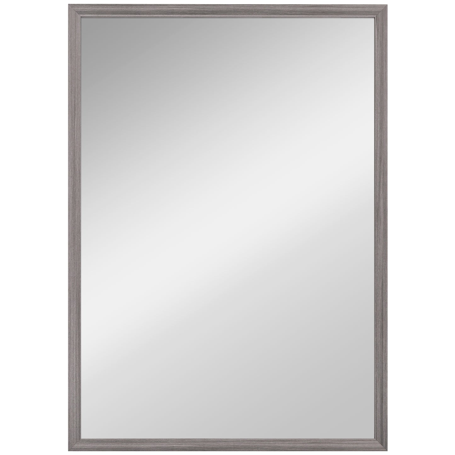 Rectangle Wall Mirror | Grey Wood Effect Frame | 50 x 70 cm