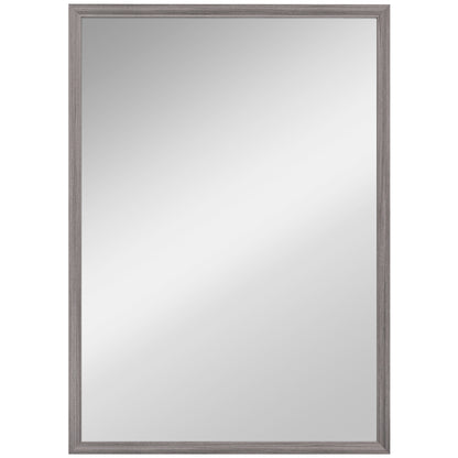 Rectangle Wall Mirror | Grey Wood Effect Frame | 50 x 70 cm