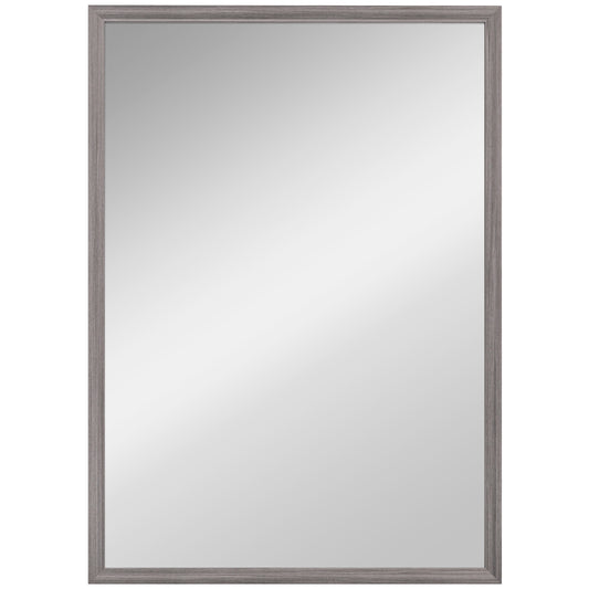 Rectangle Wall Mirror | Grey Wood Effect Frame | 50 x 70 cm