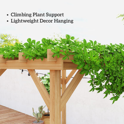 Outsunny 3 x 3 m Wooden Pergola Kit, Decorative Garden Gazebo Shelter with Stable Structure for Climbing Vines, Dark Brown