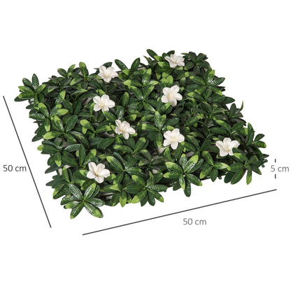 12 Piece Artificial Boxwood Wall Panels 20" x 20" Rhododendron Privacy Fence Screen Faux Hedge Greenery Backdrop for Garden Backyard Balcony