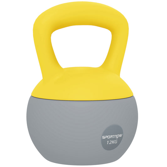 12KG Soft Kettlebell, Kettlebell with Non-Slip Handle for Home Gym, Weight Lifting, Strength Training, 4 Colours Available