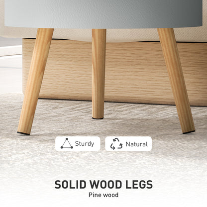 3-Tier Coffee Table, Round End Table with 2 Hidden Compartments and Detachable Tray, with Storage for Living Room, Grey