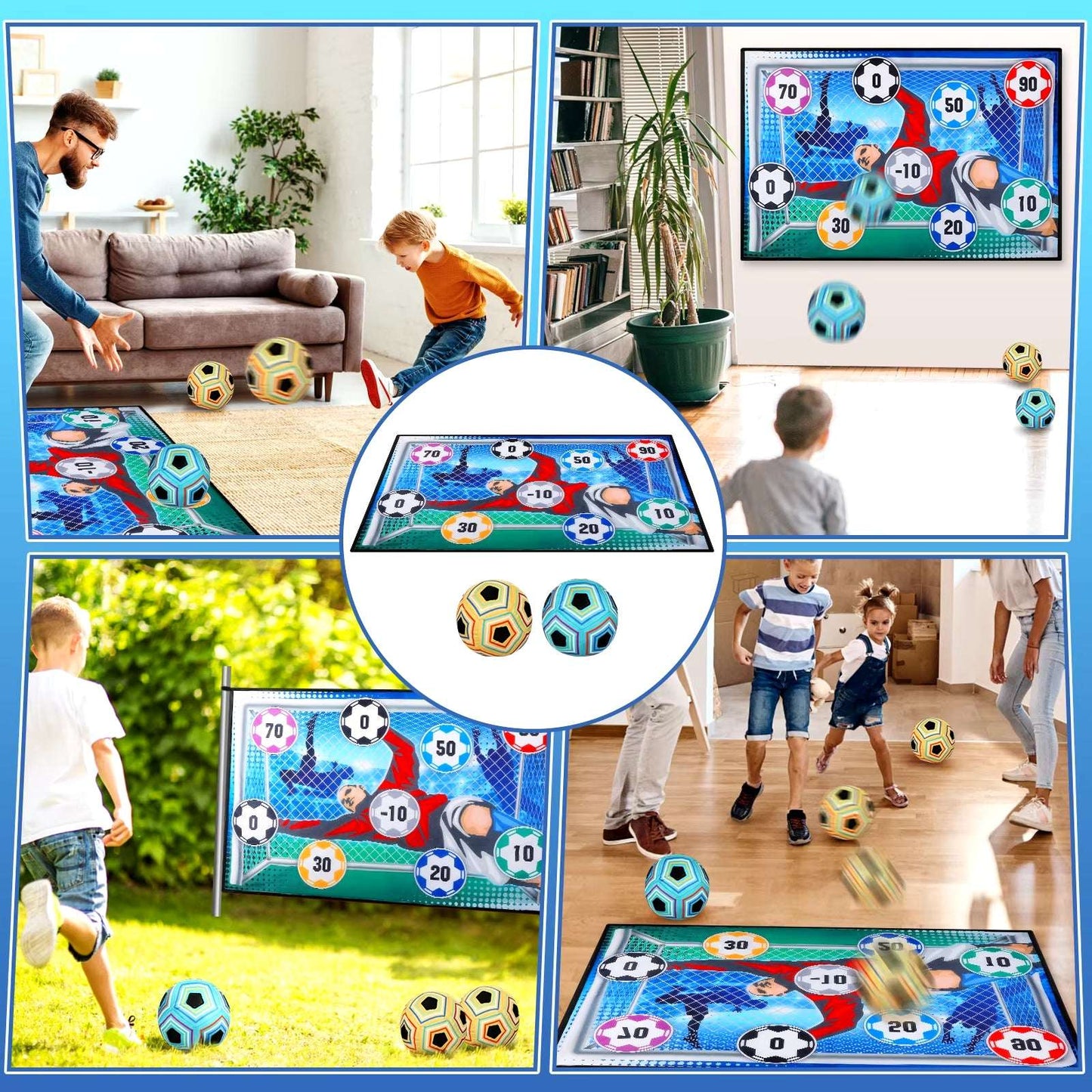 VATOS Football Soccer Sticky Goal Toy Shooting Score Practice Indoor Outdoor Sport Game Penalty Free Kick Training for Boys Gift