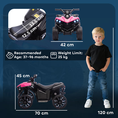 6V Kids ATV, 4 Wheeler Electric Ride on Car with Music and LED Headlights, for Ages 3-8 Years Boys and Girls