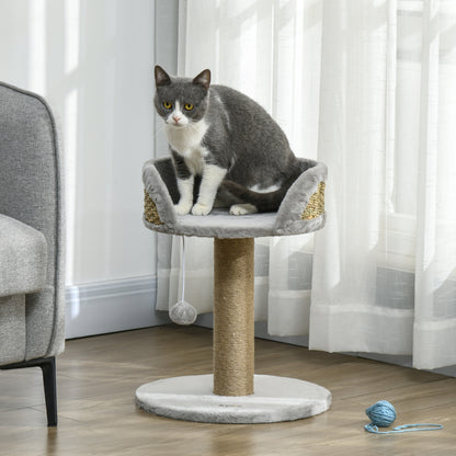 PawHut Cat Tree Tower with Scratching Posts, Grey Or White