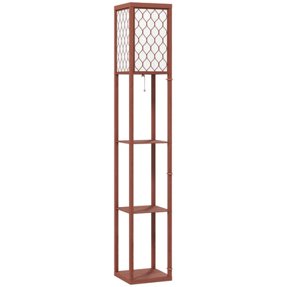 Three-Shelf Standing Lamp - Brown/White