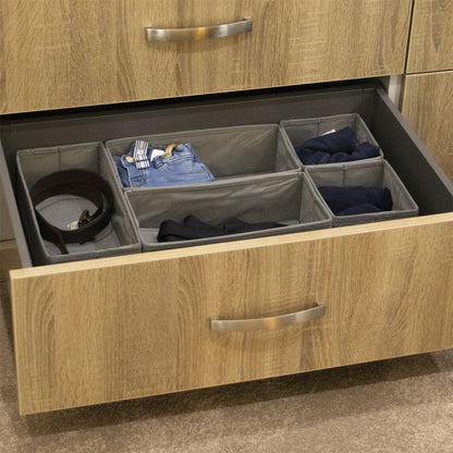 Maison & White Foldable Fabric Drawer Organisers | Set of 12 | 4 Large 30x16x10cm + 8 Small 16x16x10cm | Collapsible | Wardrobe Drawer Nursery Bedroom | Socks Underwear Clothing Organiser | Separate & Tidy