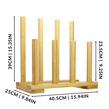 Maison & White Bamboo Boot Rack | Lacquer Coated | Holds 4 Pairs | Kids to Adult Sizes | Hallway Storage | 40.5x25cm Base | Indoor Use | Assembly Required | 2-Year Warranty